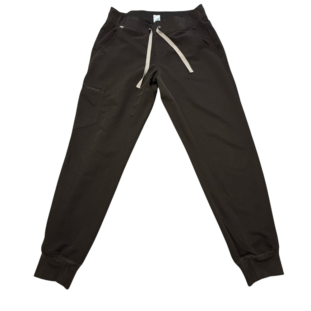 FIGS Zamora Jogger Scrub Pants Black Small Petite W18SW2005P Womens